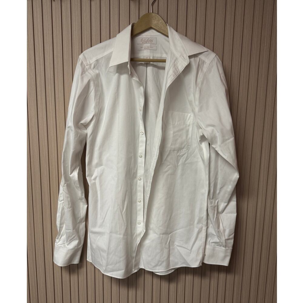 Roundtree & Yorke Gold Label Slim Fit Dress Shirt White Size 15.5 35in